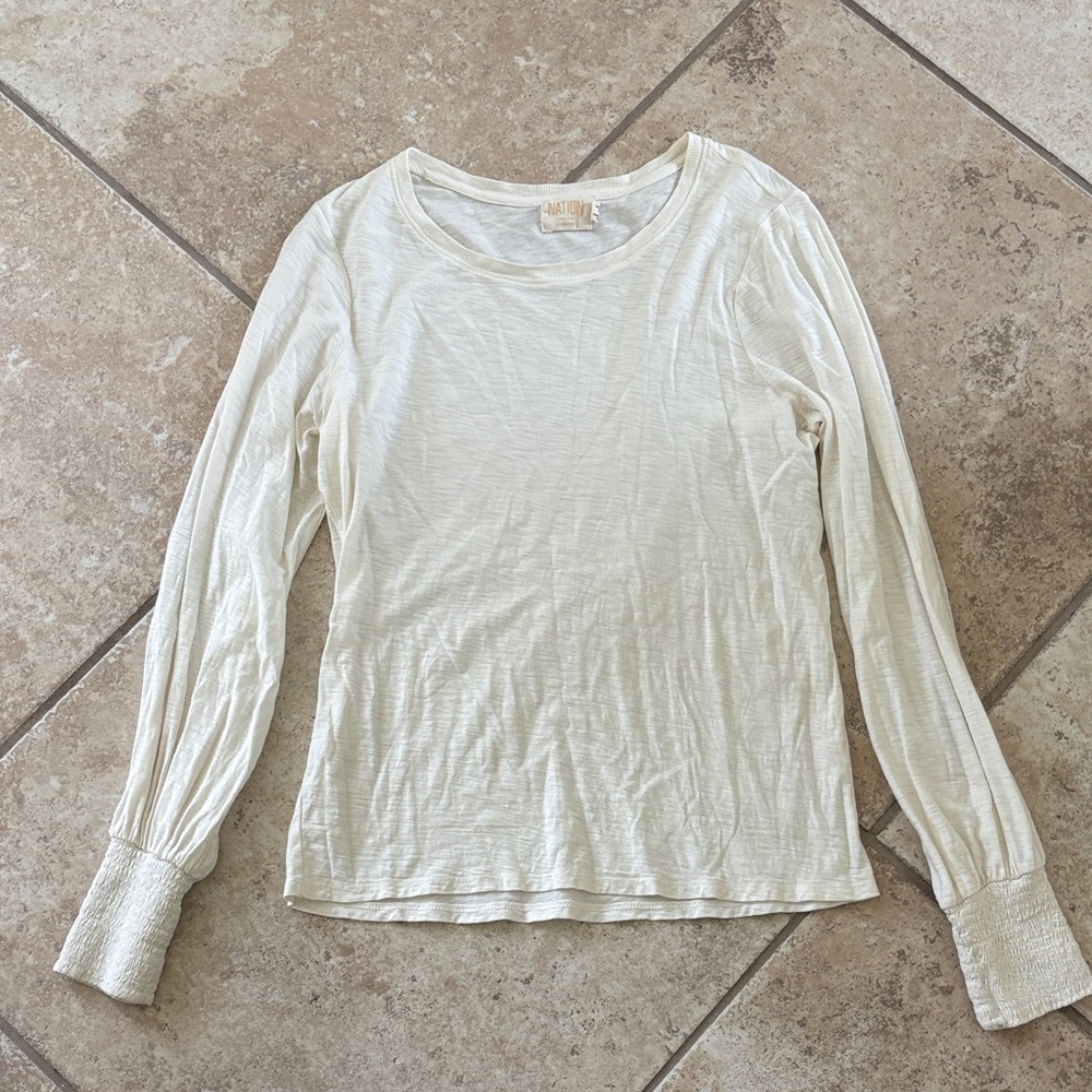 Nation LTD Off-White Long Sleeve Tee M
